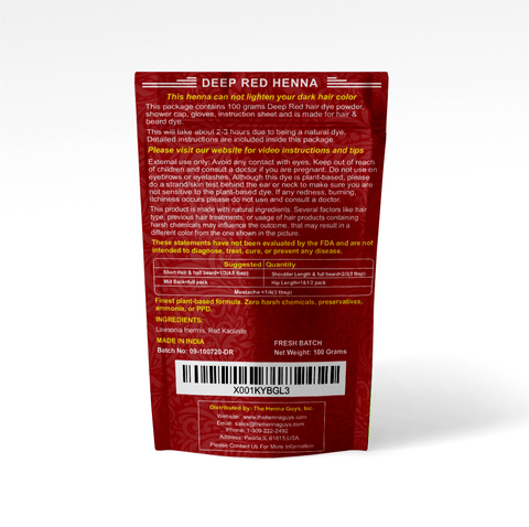 Deep Red Henna Hair Dye