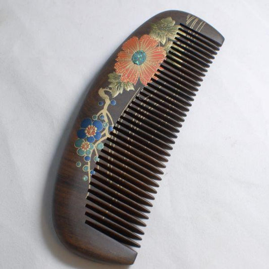 Floral Wood Comb