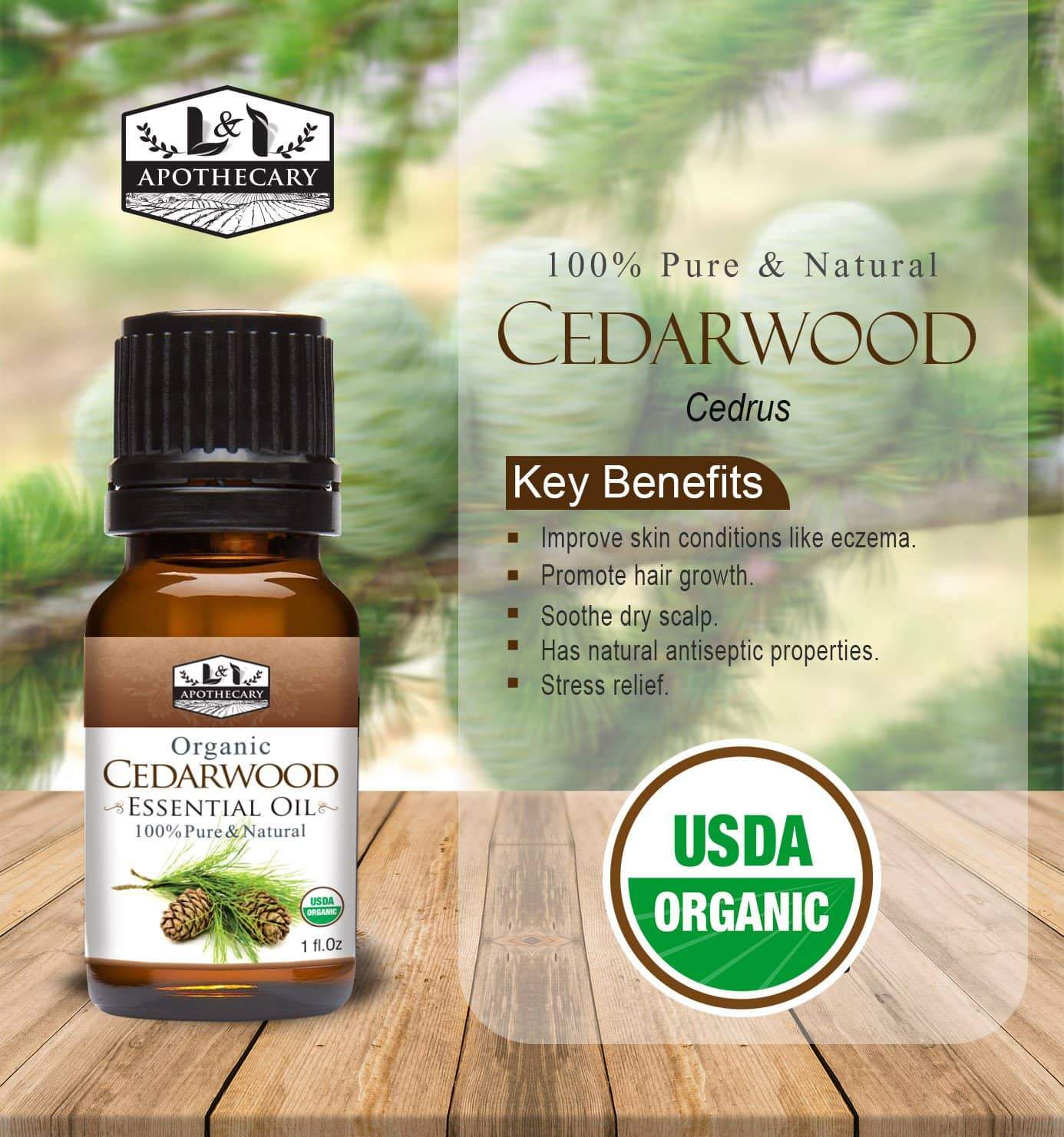 Organic Cedarwood Essential oil