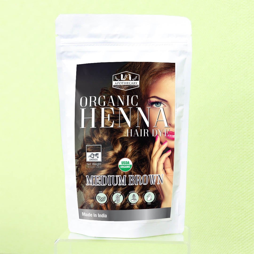 Organic Medium Brown Henna Hair Dye