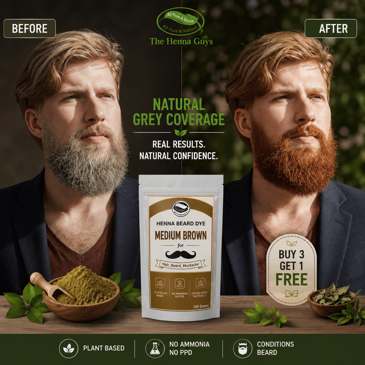 Buy 3 Henna Beard Dye & Get 1 Free