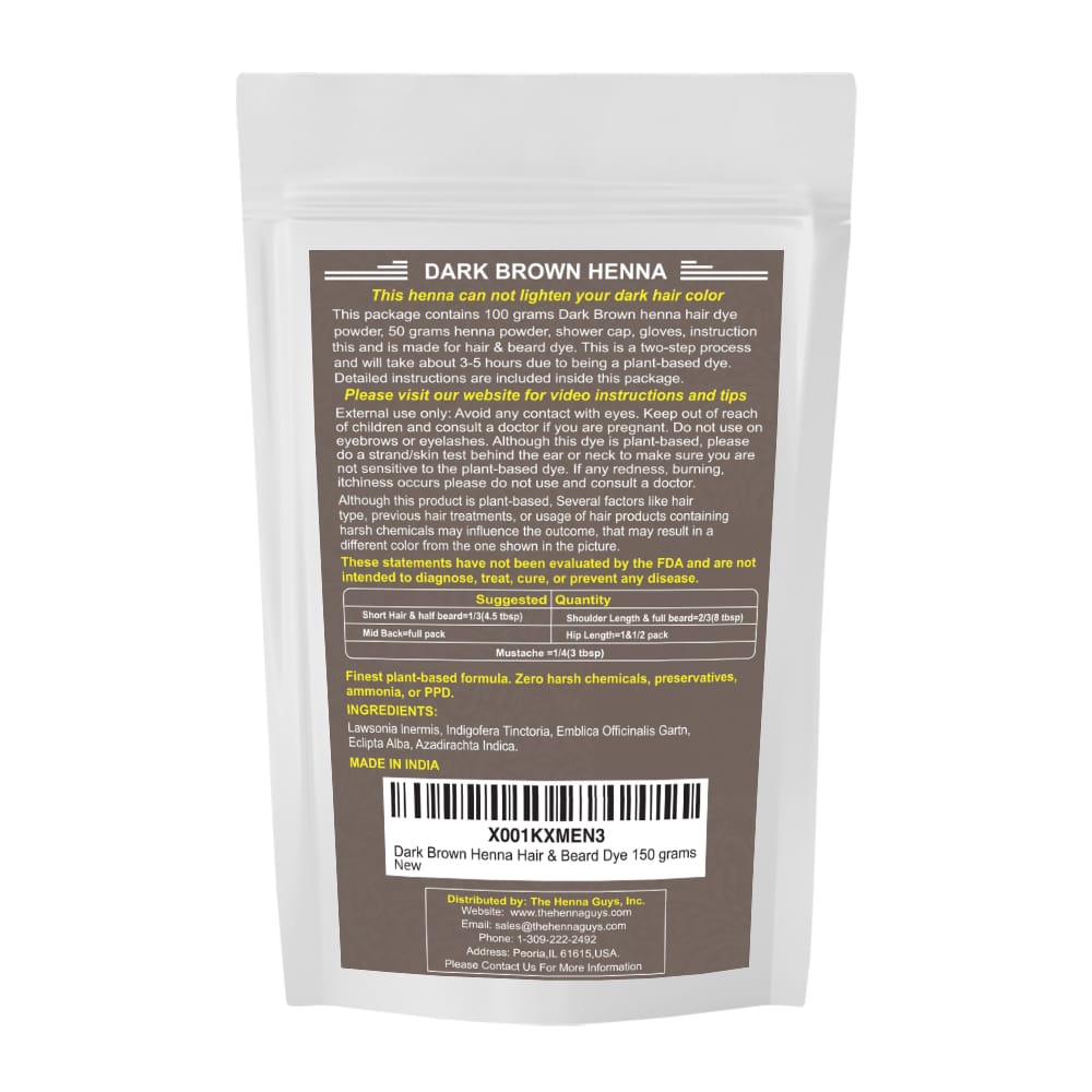 Dark Brown Henna Hair Dye