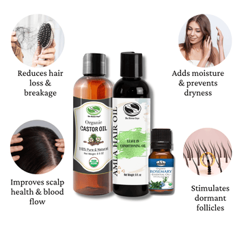 Ultimate Hair Growth Bundle | Amla Oil + Castor Oil + Rosemary Oil