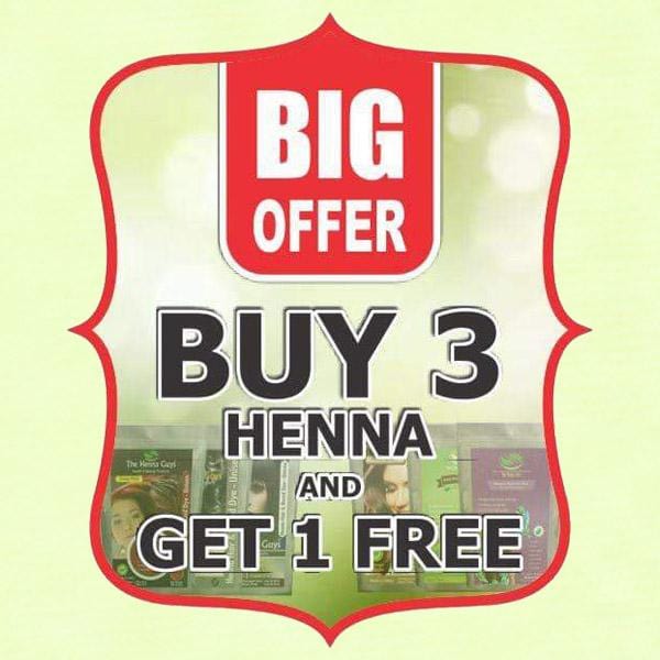 Buy 3 Henna & Get 1 Free