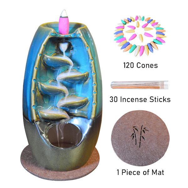 Ceramic Backflow Waterfall Incense Burner