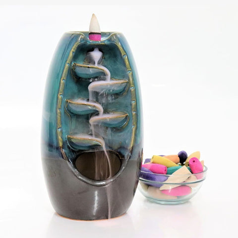 Ceramic Backflow Waterfall Incense Burner