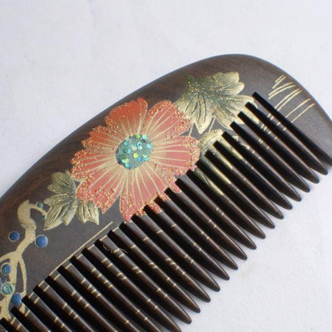 Floral Wood Comb