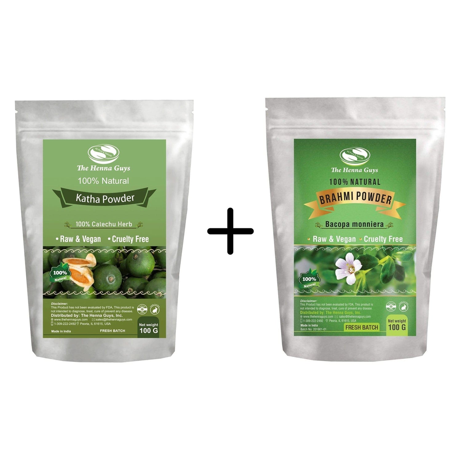 Hair Thickening Combo - Brahmi & Katha Powder