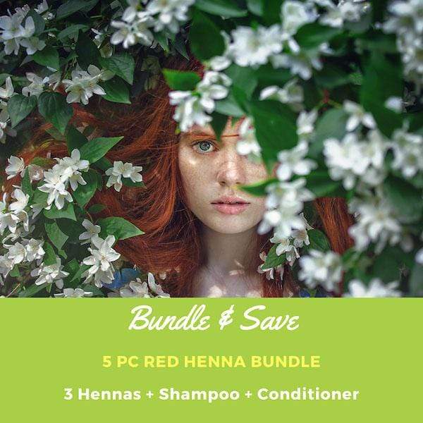 Henna Hair Dye - Red Bundle with Shampoo & Conditioner