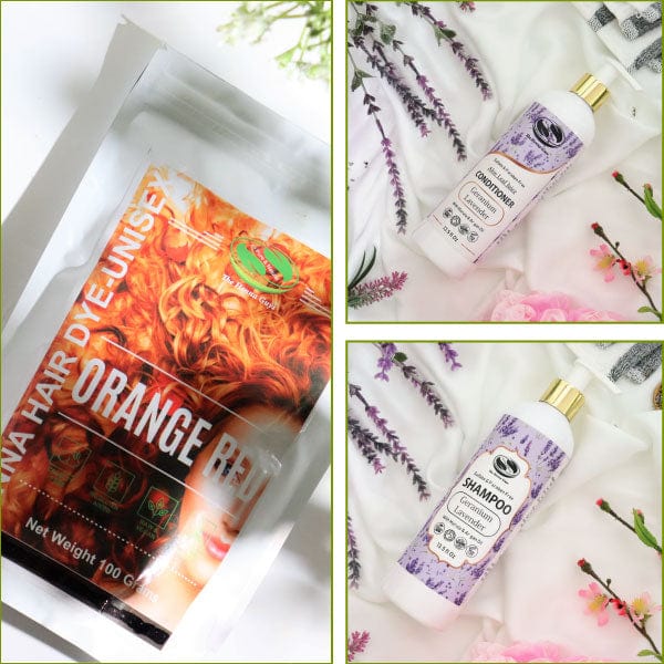 Henna Hair Dye - Red Bundle with Shampoo & Conditioner