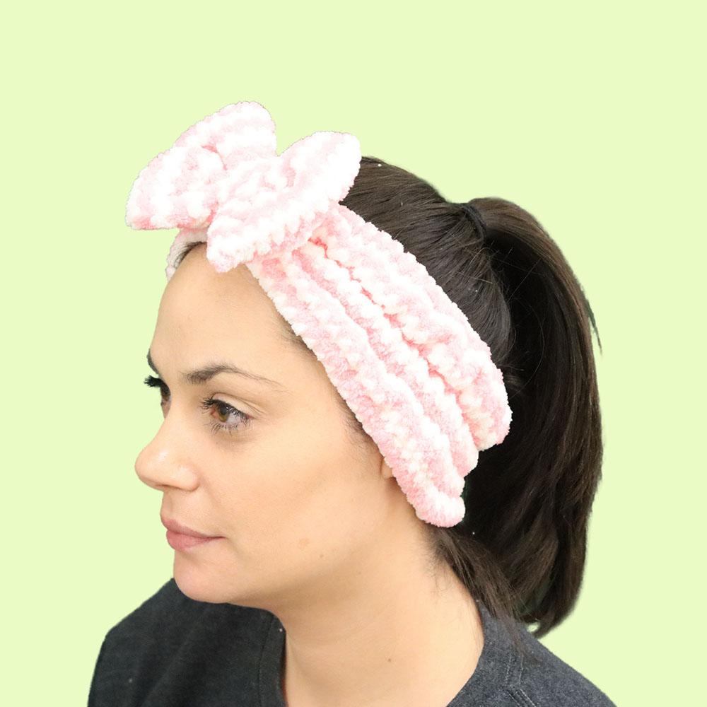 Microfiber Bow Towel HeadBand Makeup Spa