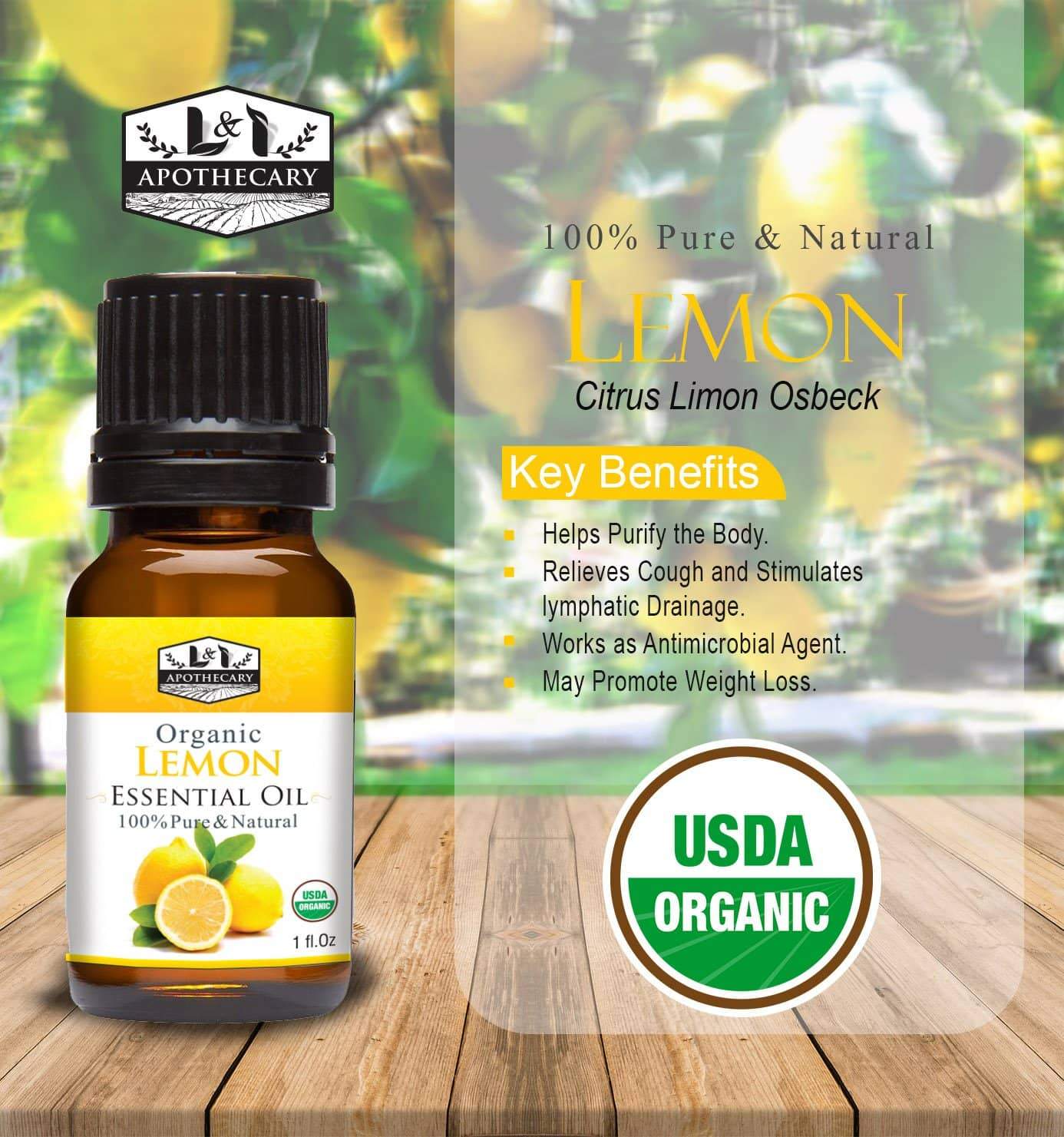 Organic Lemon Essential Oil