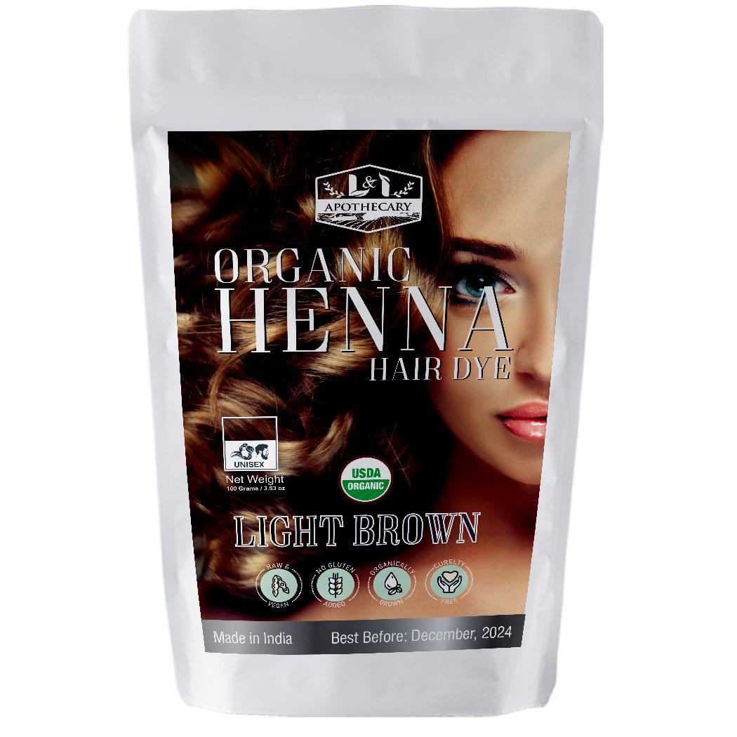 Organic Light Brown Henna Hair Dye