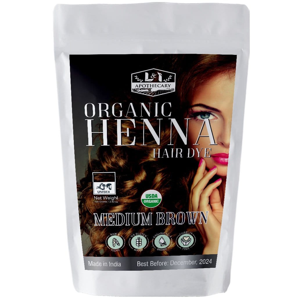 Organic Medium Brown Henna Hair Dye