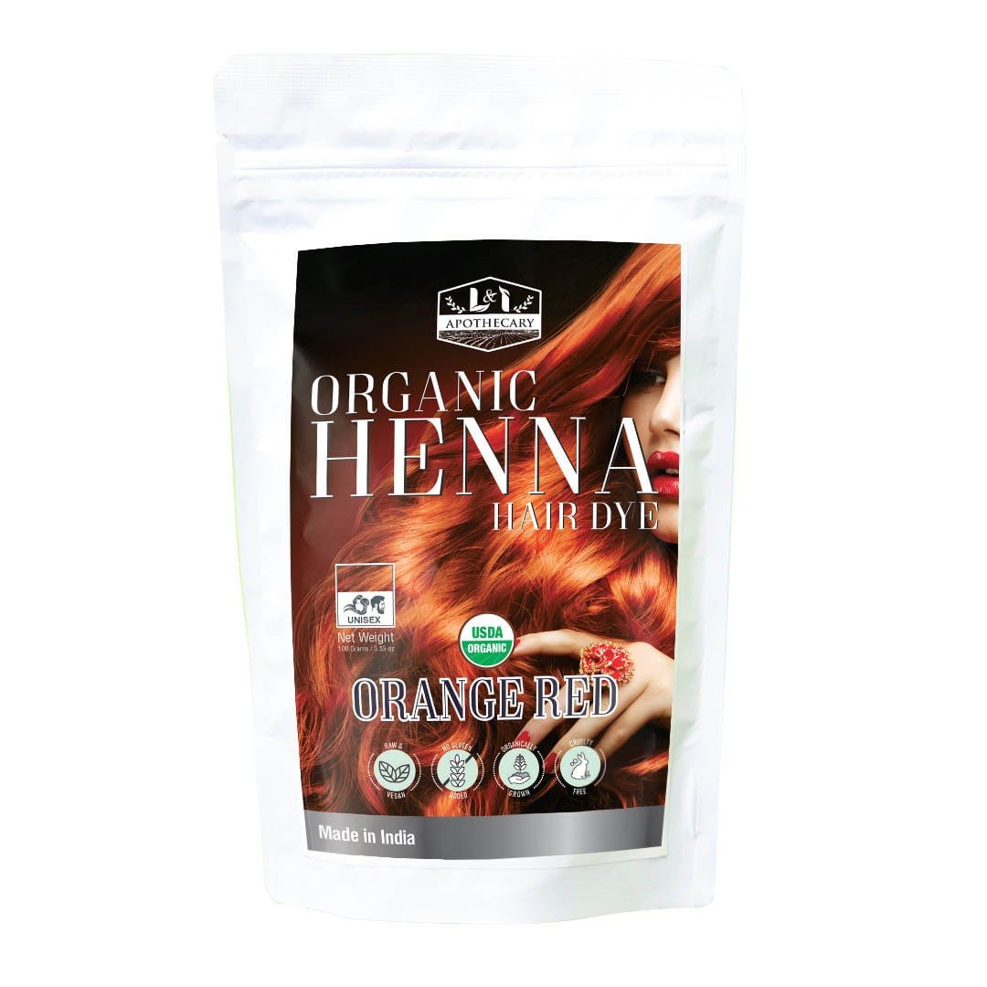 Organic Orange-Red Henna Hair Dye