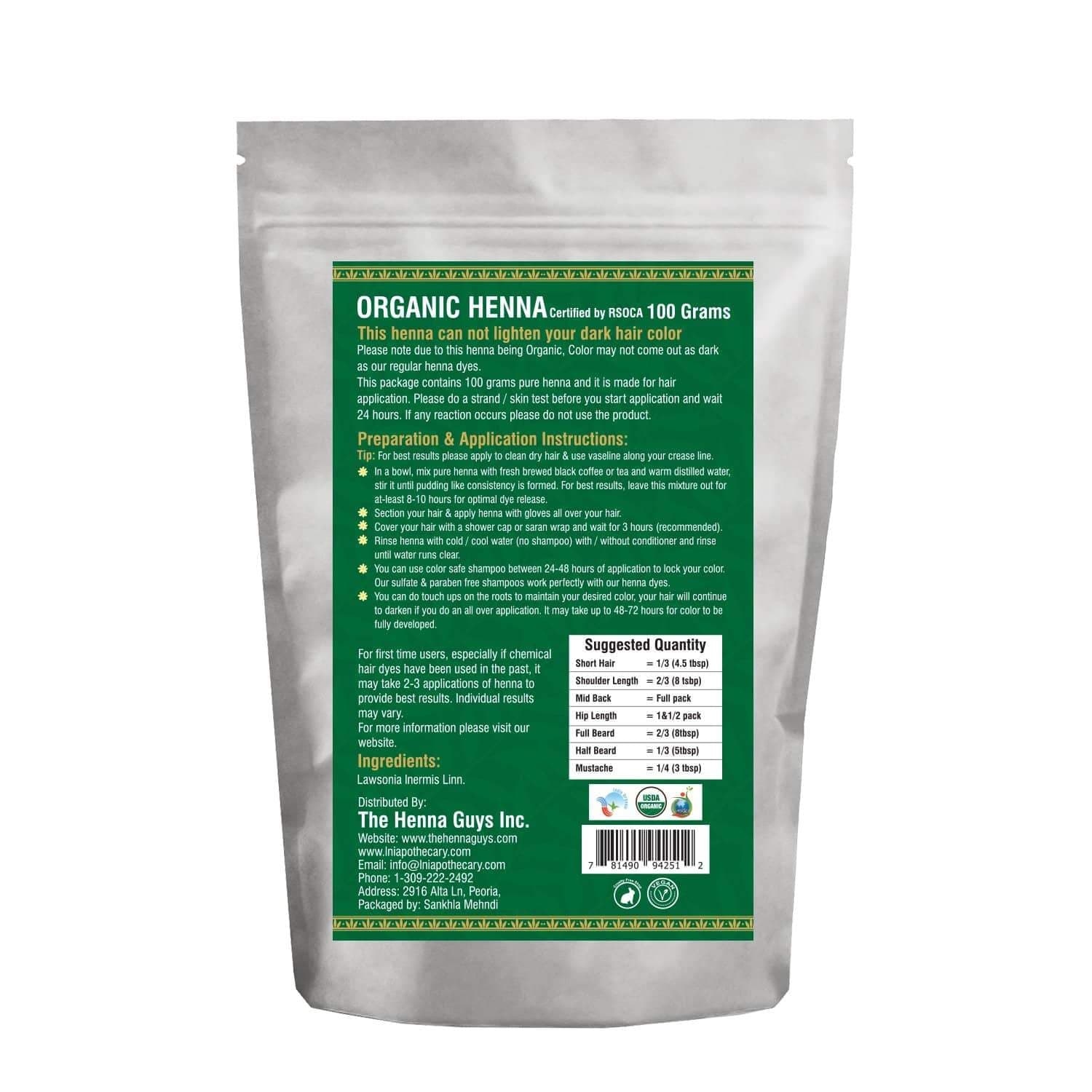 Pure Henna Hair Dye Organic Henna Powder USDA Certified The Henna Guys