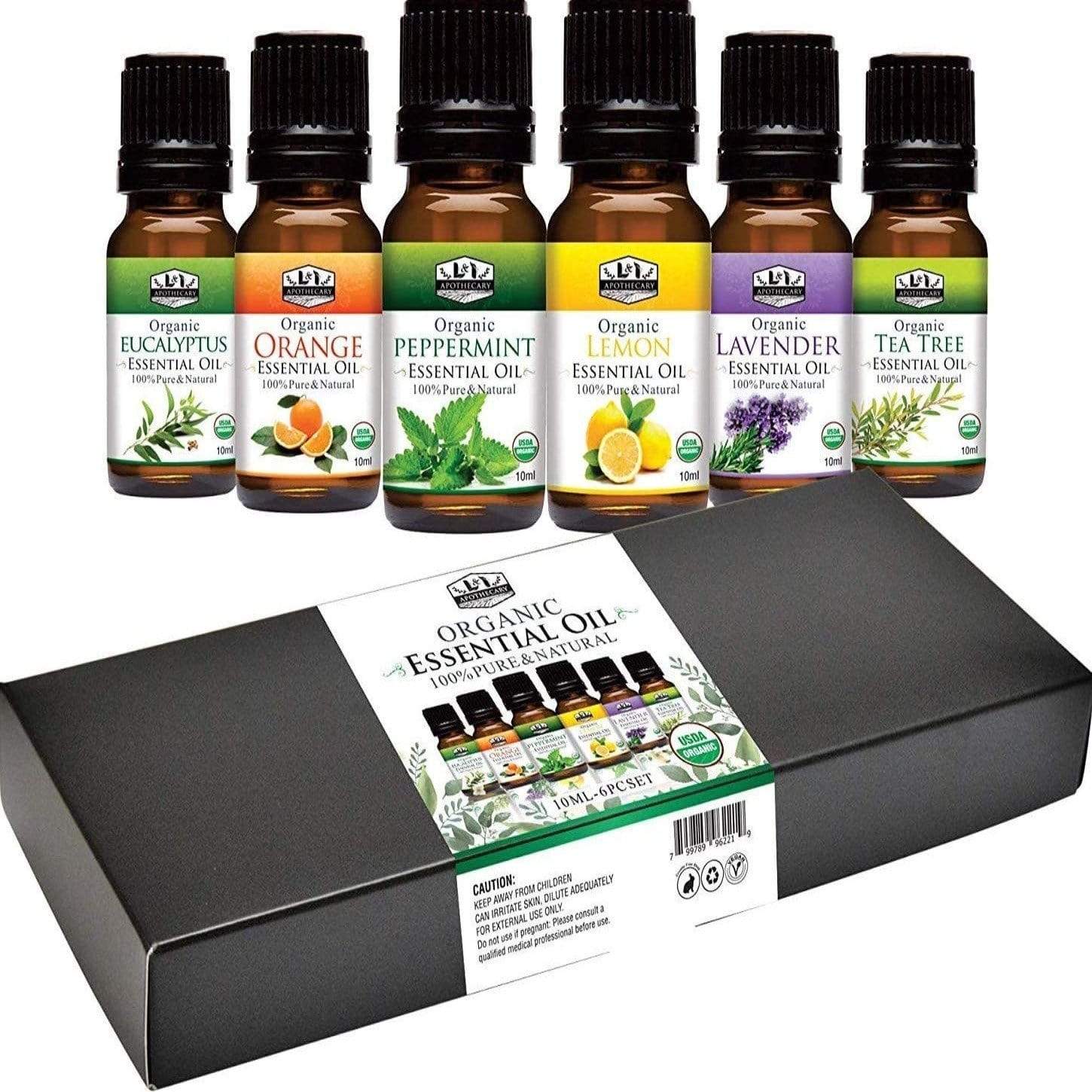 USDA Organic Essential Oils Combo Pure & Natural Aromatherapy The
